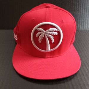 BLVD Red Palm Tree Embroidered Hat